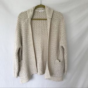 garage cream knit cardigan